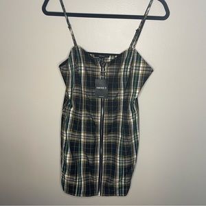 Forever 21 Plaid Dress Green and Yellow sz M NWT